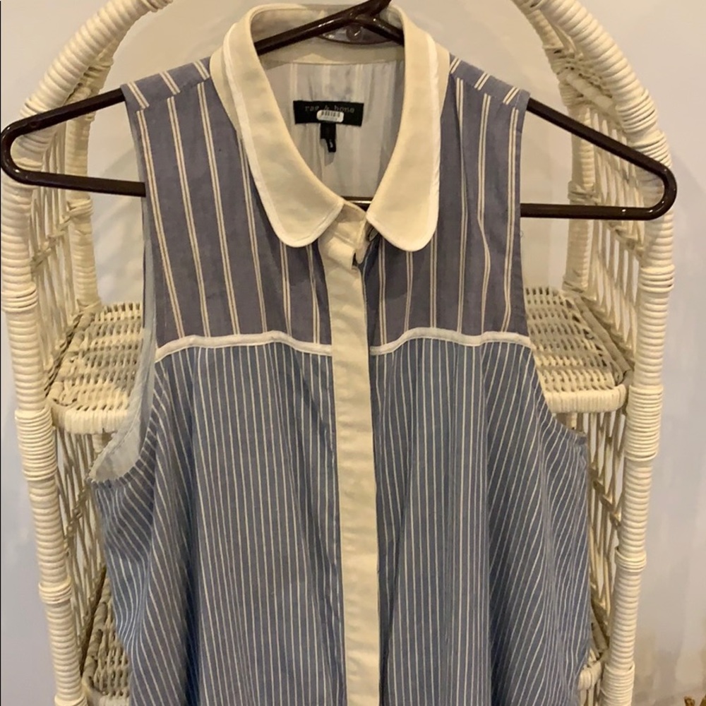 Rag & Bone Collared Button Down Striped Dress Euc - image 1